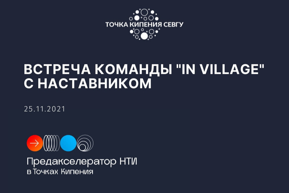 Встреча команды "IN VILLAGE" с наставником
