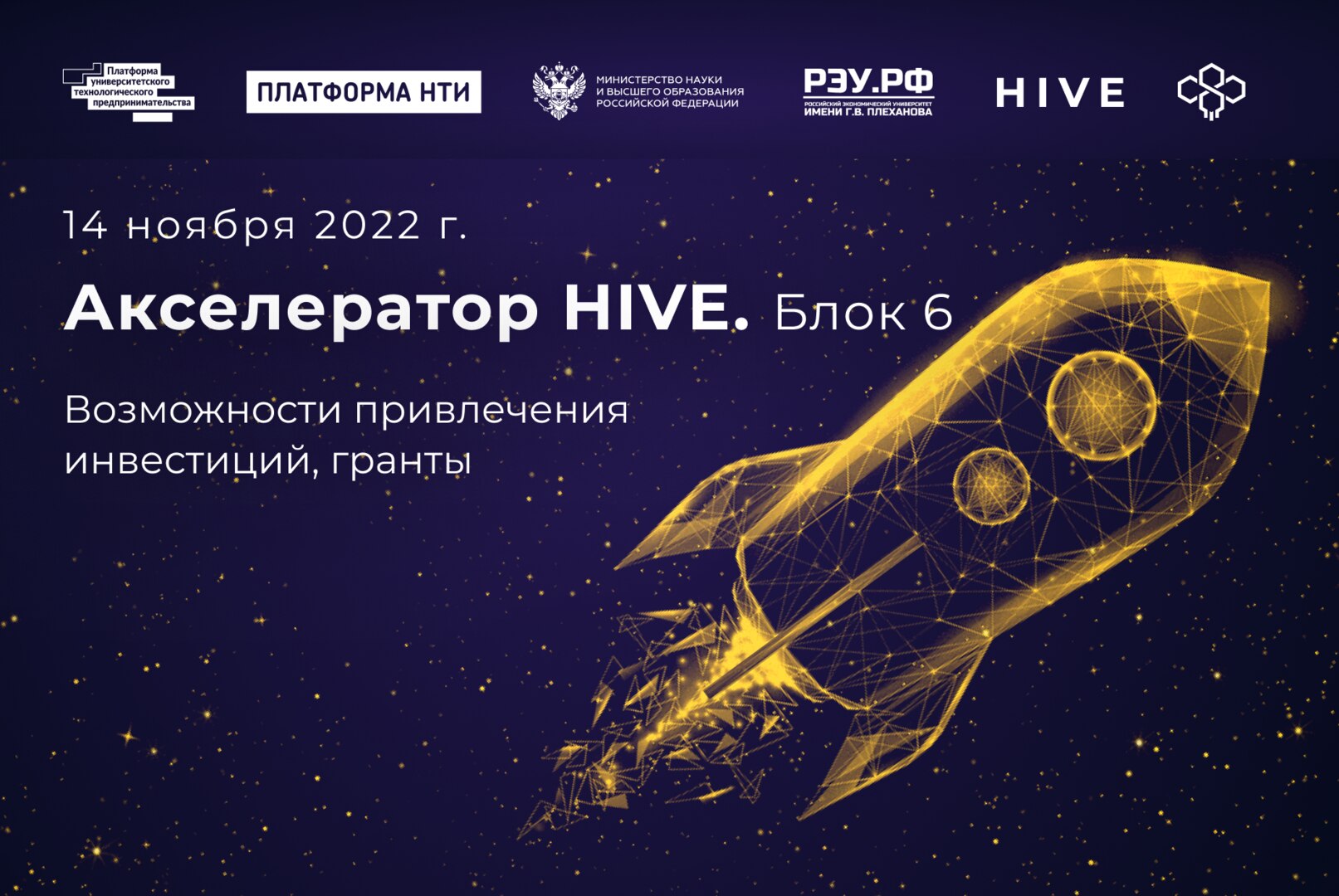 Акселератор HIVE. Возможности привлечения инвестиций, гранты