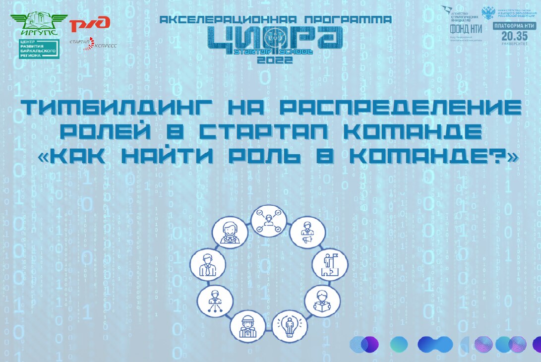 Тимбилдинг на распределение ролей в стартап команде  «Как найти роль в команде?»