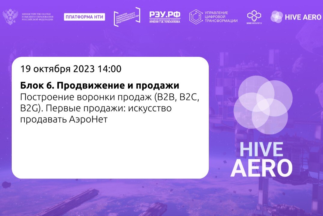 Построение воронки продаж (B2B, B2C, B2G). Первые продажи: искусство продавать АэроНет