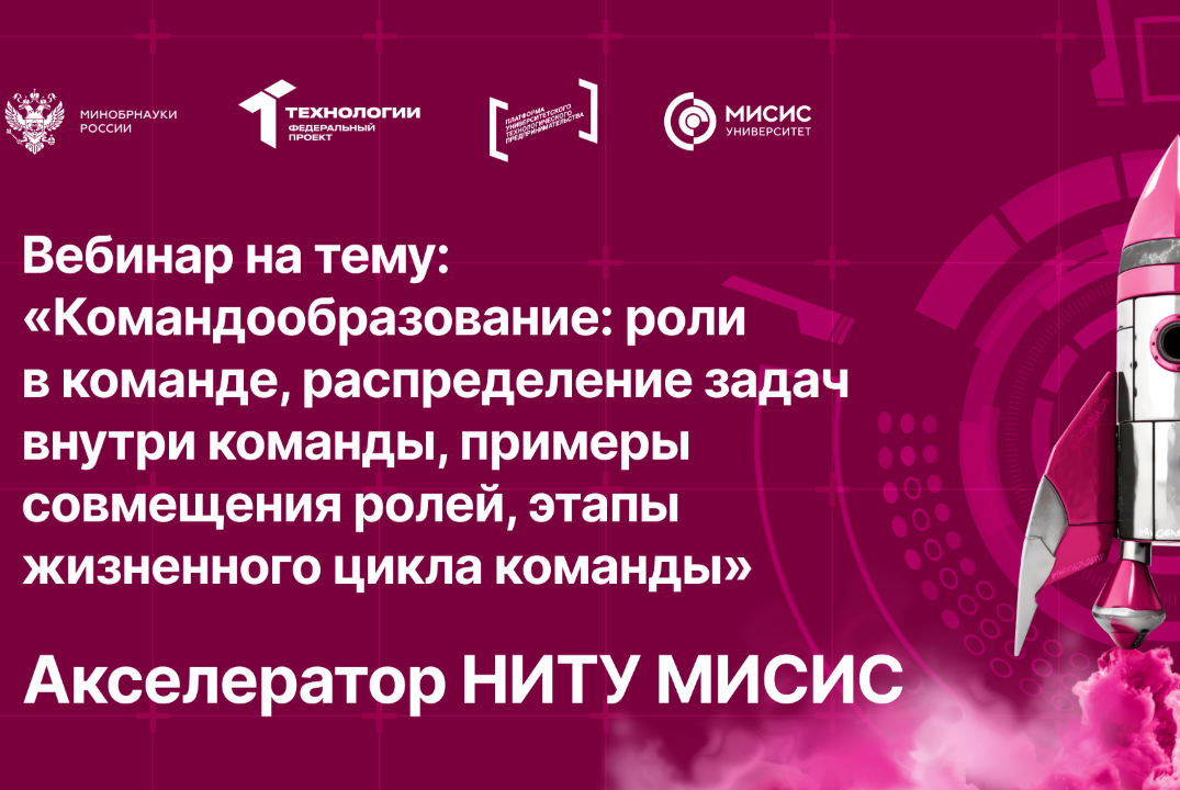 Вебинар № 4 на тему «Командообразование: роли в команде, распределение задач внутри команды, примеры совмещения ролей, этапы жизненного цикла команды»