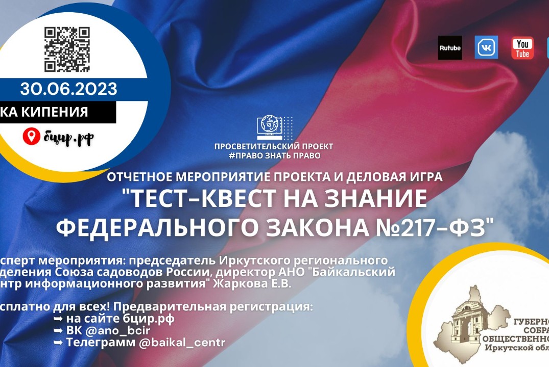 Тест-квест на знание Федерального закона №217-ФЗ "О веден...