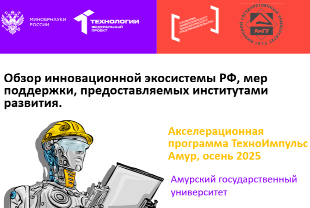 🌐 Лекция: Обзор инновационной экосистемы РФ, мер поддержки, предоставляемых институтами развития