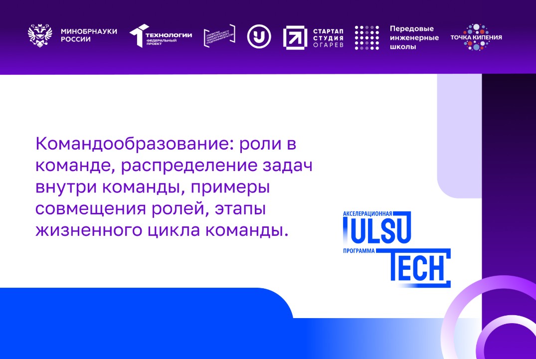 Командообразование: роли в команде, распределение задач внутри команды, этапы жизненного цикла команды
