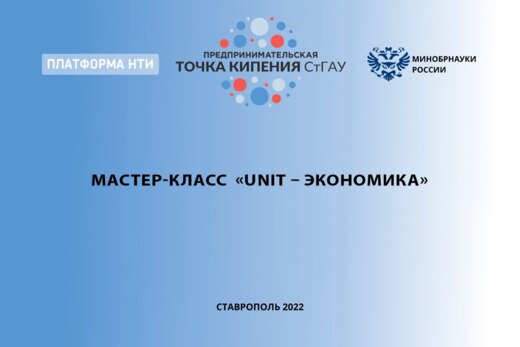 Мастер-класс «UNIT – экономика»