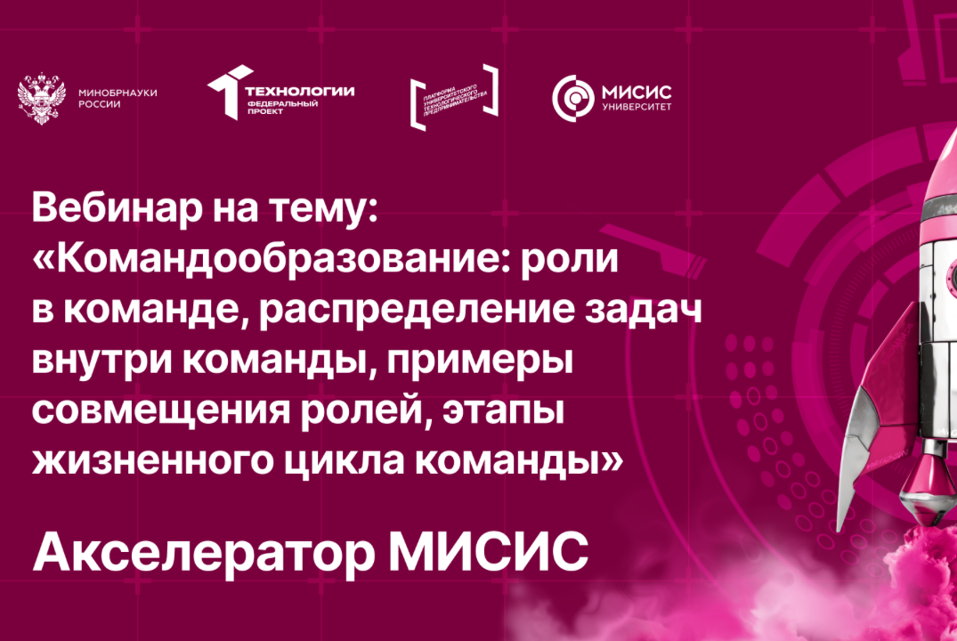 Вебинар № 4 на тему «Командообразование: роли в команде, распределение задач внутри команды»