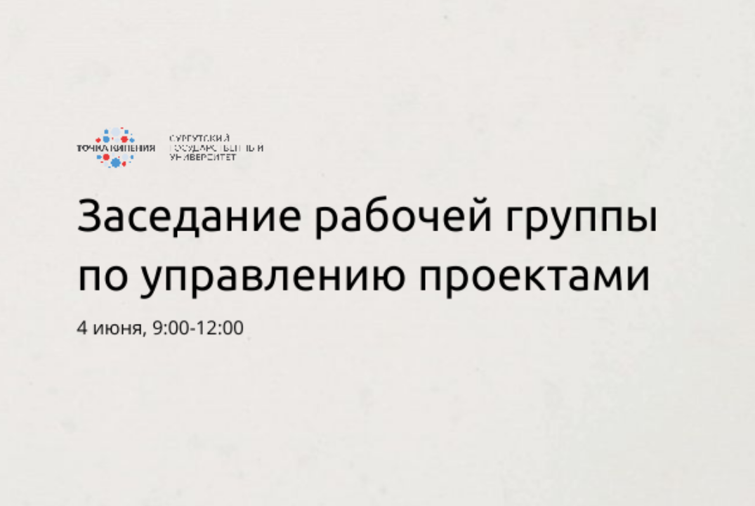 Заседание рабочей группы по управлению проектами