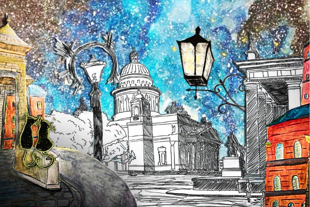 Награждение победителей конкурса детских рисунков "Петербург при свете фонарей"