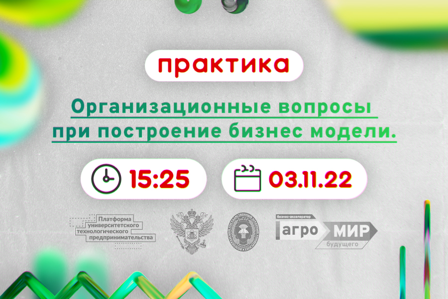 Практика «Организационные вопросы при построение бизнес модели»