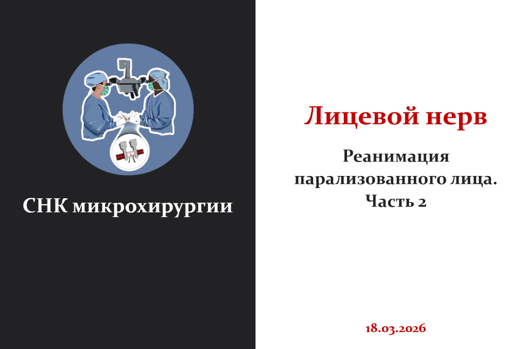 Заседание СНК Микрохирургии. Реанимация парализованного л...