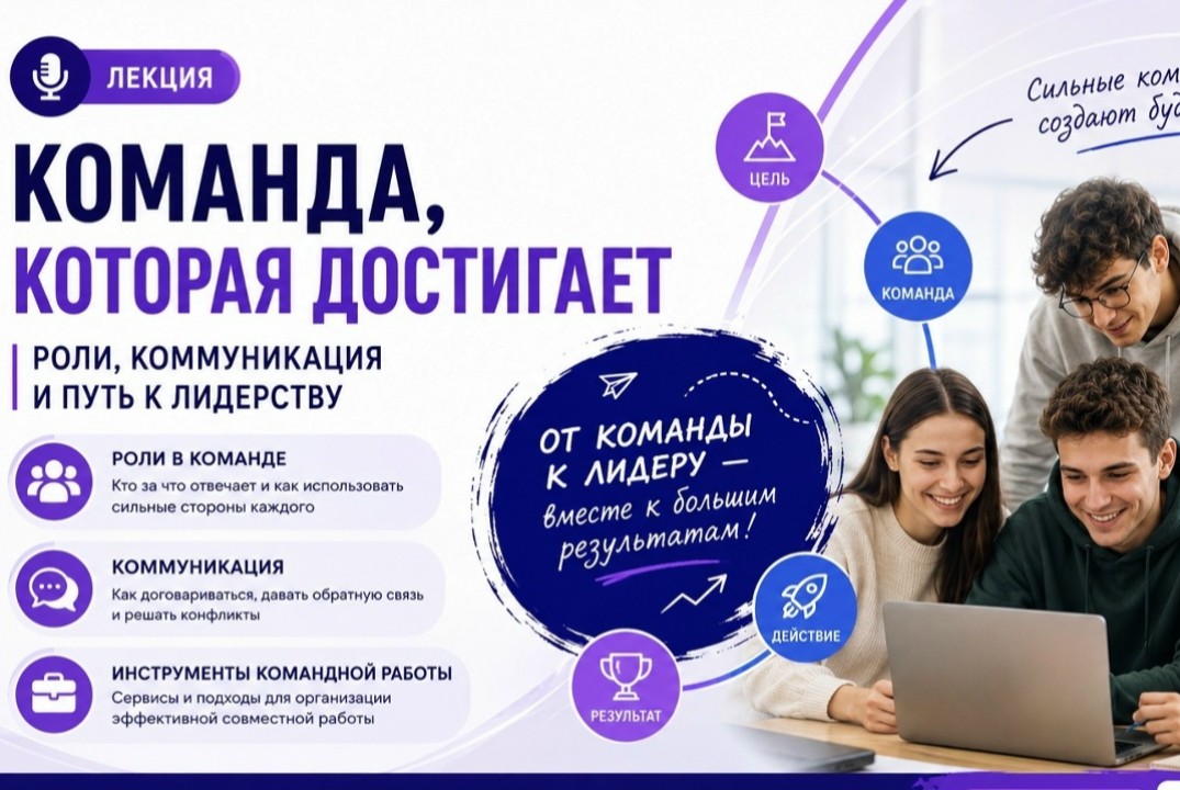 Лекция «Команда, которая достигает»: роли, коммуникация и путь к лидерству