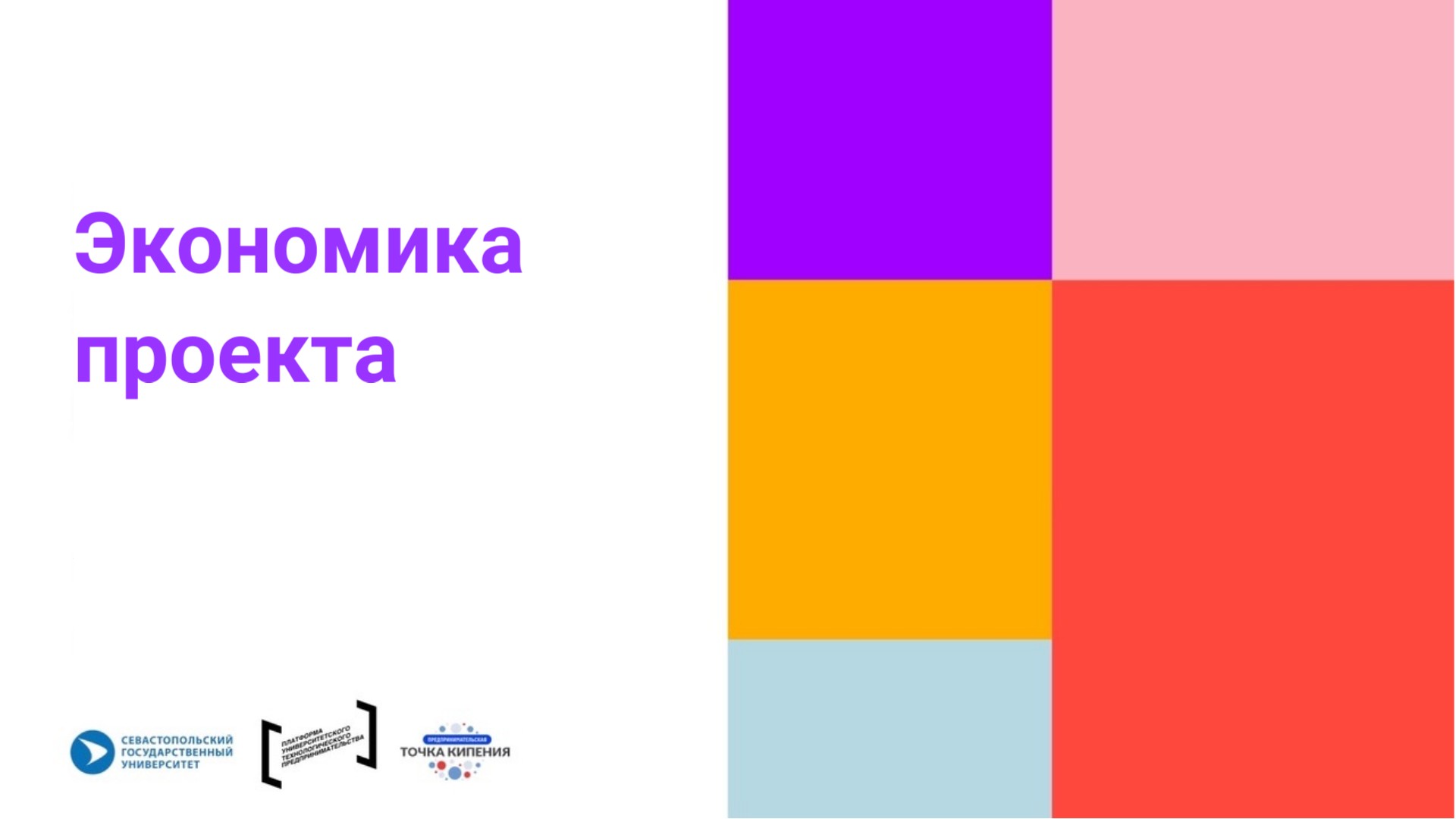 Мастер-класс: экономика проекта