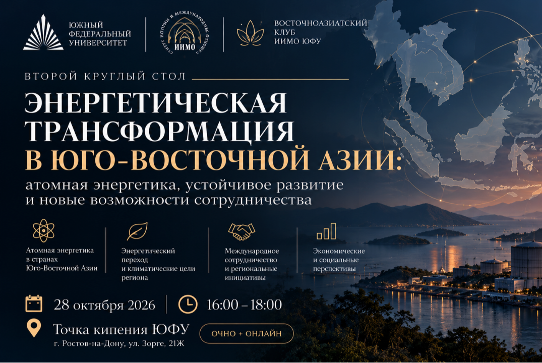 Энергетическая трансформация Юго-Восточной Азии: атомная энергетика, устойчивое развитие и международное сотрудничество