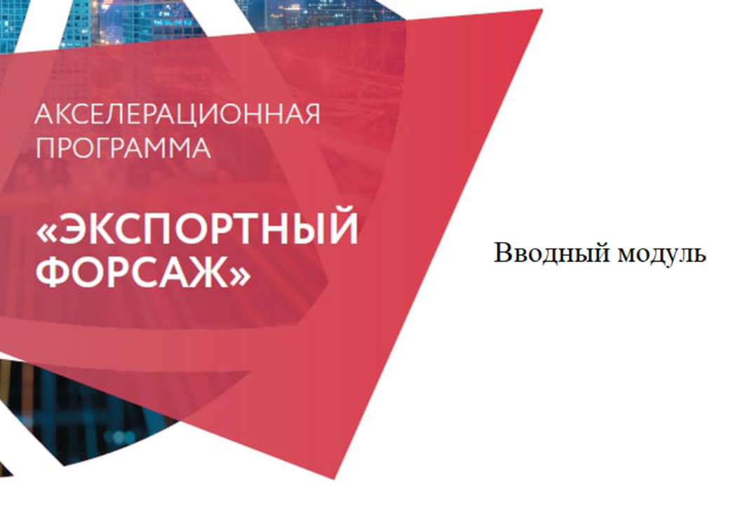 Акселерационная программа "Экспортный форсаж": Вводный мо...