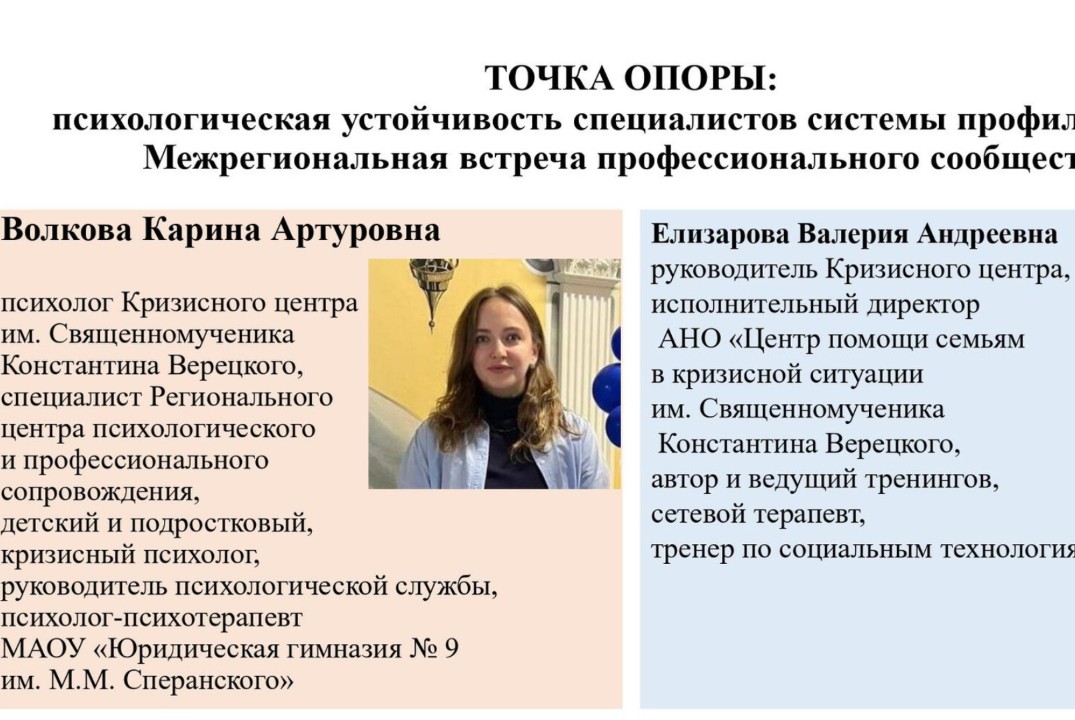 Межрегиональная встреча специалистов системы профилактики: Точка опоры