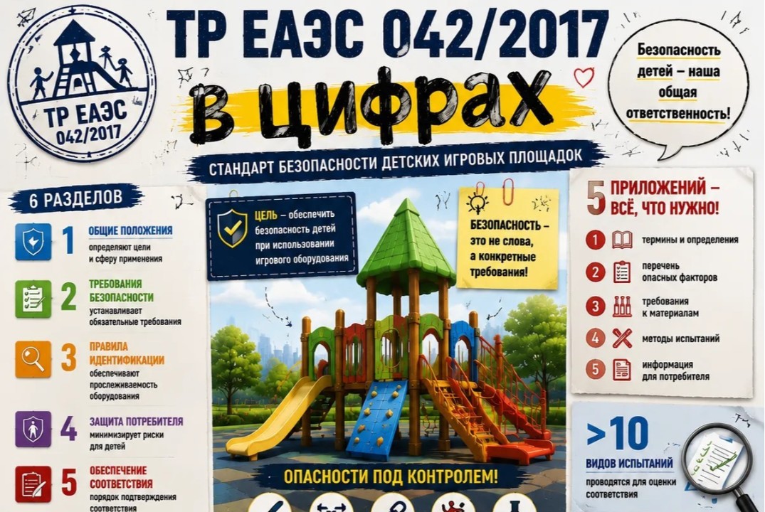 Обеспечение безопасности детских игровых и спортивных пространств с соответствии с ТР 042/2-17 и новых мер контроля